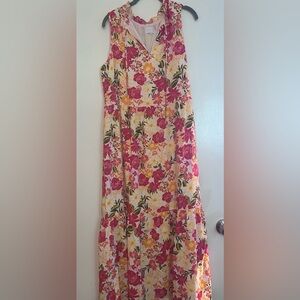 Floral Pink and Orange Women's Dress